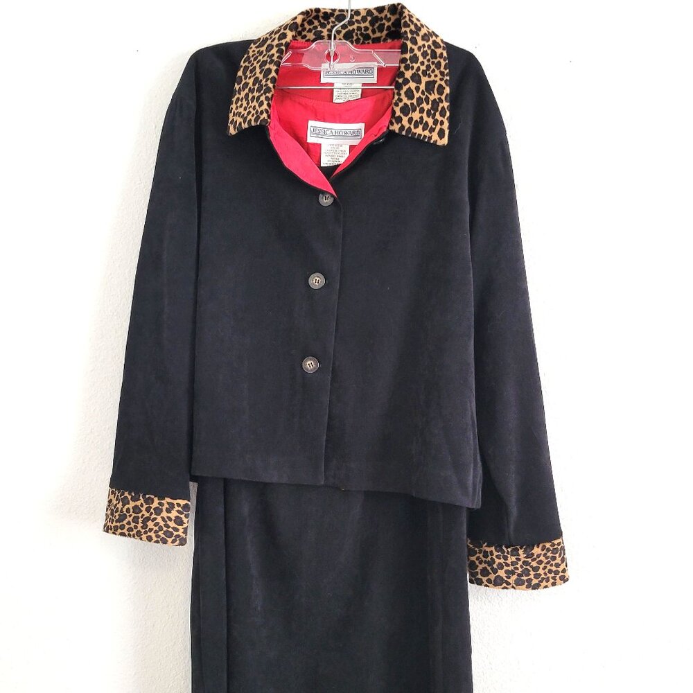 Jessica Howard Black Two Piece Sleeveless Dress With Jacket-Size 8